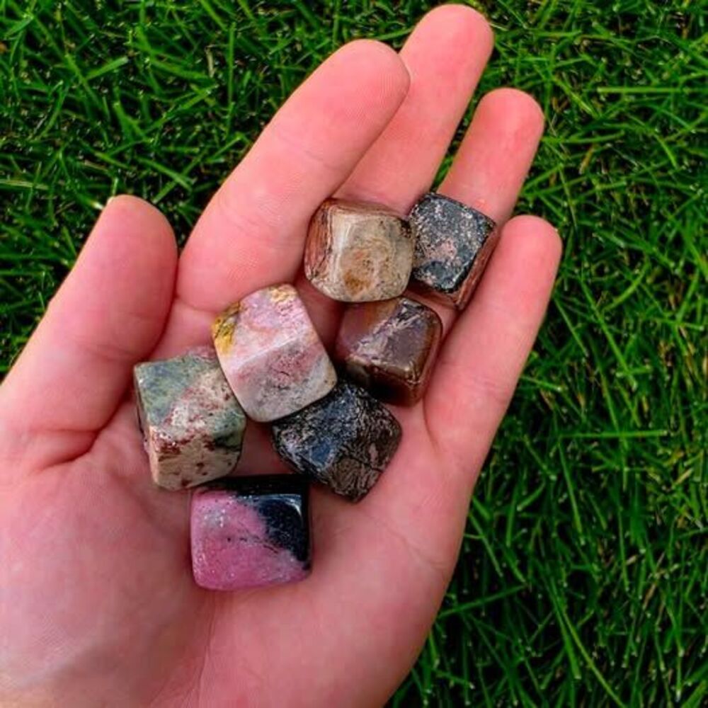 7 Polished Crystal Cube Set | Mixed Stone Decor - Picture 2 of 4